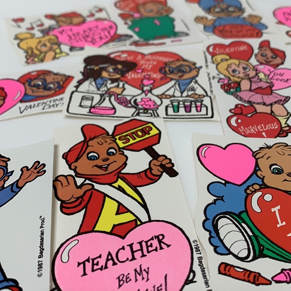 Alvin And The Chipmunks Valentines cards ephemera vintage - Picture 14 of 14